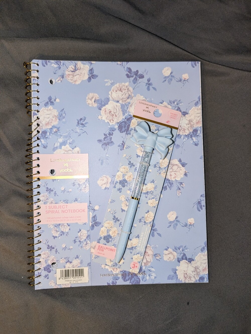 ๐ Love Shack Fancy x Target -Yoobi Notebook, Dividers & Blue Bow pen - Picture 2 of 3